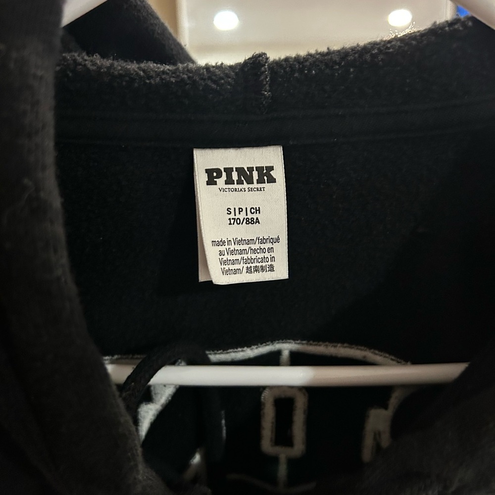 PINK Victoria's Secret Black Logo Zip Hoodie - Picture 3 of 3